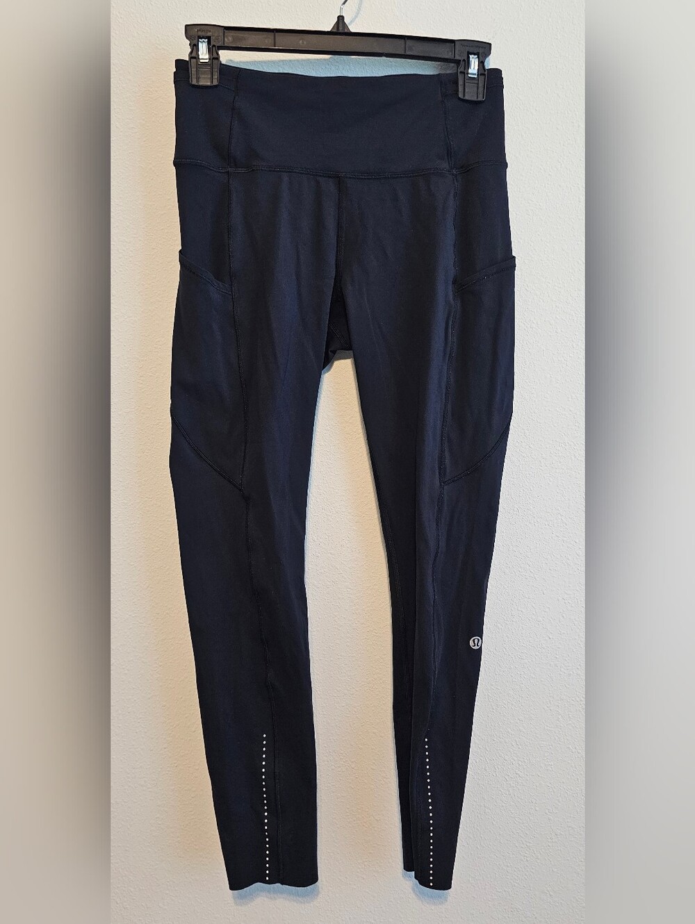 Lululemon Fast and Free High Rise Nulux Black Pockets Running Leggings Size 6